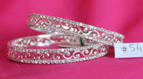 Bangles 5478 Silver Crystal Bangle Kadra Indian Bracelet Polki Jewelry Shieno Sarees Pleasanton