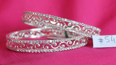 Bangles 5478 Silver Crystal Bangle Kadra Indian Bracelet Polki Jewelry Shieno Sarees Pleasanton