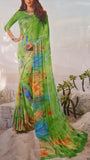 Saree 5481684 Green Georgette Digital Printed Saree