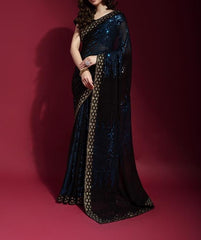 Saree 5481889 Black Sequins Trendy Partywear Sarees