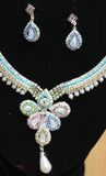 Necklace Set Polki 5494 Indian Designer Silver Necklace Shieno Sarees Pleasanton