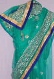 Saree 5516 Green Net Bollywood Party Wear Sari Blouse Choli Shieno