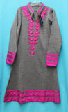 Kurti 5528 Gray Knitted Cotton Shirt Blouse Winter Wear Large Size