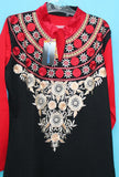 Blouse 5530 Black & Red Shirt Kurti Winter Wear Large Size