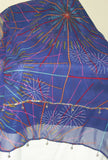 Scarf 556 Peacock Blue Multicolor Dupatta Chunni Shawl Wrap Shieno Sarees