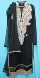 Suit 5571 Black Net  Medium Size Straight Long Kameez Churidar Dress Shieno