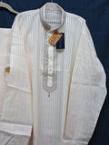 Men's 5634 Kurta Pajama Ivory Cream Shieno Sarees