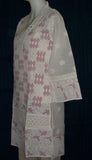 Blouse 056 Cotton Organdy White Hand Embroidered Tunic Top Kurti Medium Size