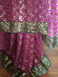 Saree 575 Mauve Georgette Party Wear Sari Shieno Sarees