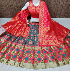 Lehenga 5801187 Silk Banarsi Lehenga Set Small Size Choli