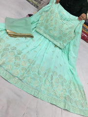 Lehenga 5801622 Pastel Angoori Firozi Georgette Lehenga Set Medium Size Choli