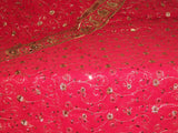 Saree 586 Red Chiffon Party Wear Sari Shieno Sarees