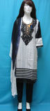 Suit 5910 Gray Long Straight Kameez Pajama Pant M Size Shieno Sarees