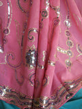 Saree 594 Pink Georgette Party Wear Sari Shieno Sarees