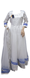 Gown 7808 White Silver Net Medium Size Trousseau Wedding Evening Wear