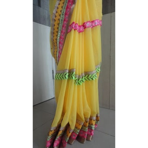 Saree 5962 Yellow Georgette Bollywood Party Wear Shieno Sarees