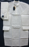 Men's 5990 White Lucknawi Kurta Pajama Set Large Size