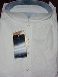 Men's 5990 White Lucknawi Kurta Pajama Set Large Size