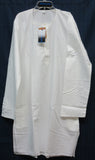 Men's 5993 Off White Kurta Pajama White Embroidery Detail Kurta