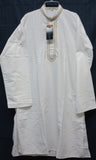 Men's 5995 White Kurta Pajama White Kurta Golden Detail Shieno Sarees