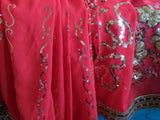 Saree 602 Maroon Chiffon Party Wear Sari Shieno Sarees