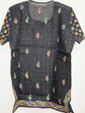 Blouse 6052 Black Cotton Embroidered Kurti Career Wear Shirt Blouse Shieno