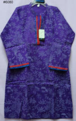 Blouse 6080 Purple Printed L Cotton Tunic Top 3/4 Sleeve Career Kurti Shieno
