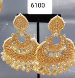Earrings 6100 Golden CZ Chaand Earrings Pair Shieno