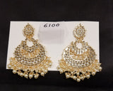 Earrings 6100 Golden CZ Chaand Earrings Pair Shieno