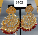 Earrings 6102 Golden Crystals Ruby Earrings Pair Shieno