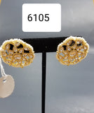 Earrings 6105 Golden Crystals Pearl Beads Earrings Pair Shieno