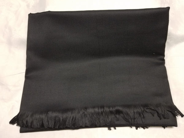 Shawl 6125 Black Solid Ribbed Winter Wear Kashmiri Shawl Wrap