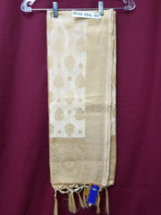 Scarf 6155 Banarsi Silk Assorted Colors Gold Detail Dupatta Chunni Shawl