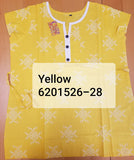 Blouse 6231528 Solid Yellow Cotton White Print Detail Large Size Kurti