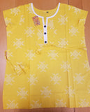 Blouse 6231528 Solid Yellow Cotton White Print Detail Large Size Kurti