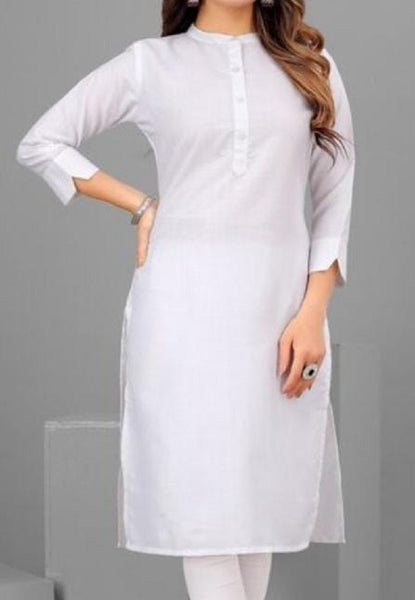 Blouse 6201671 White Color Cotton Kurti S- M-L-Xl Size Kurti
