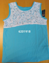 Kurti 6201918 Solid Firozi Color Jersey White Lace Kurti Size S Large