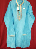 Men's 6218 Firozi Tussar Kurta Pajama Set Size Medium & Large