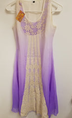 Blouse 6231505 Lilac/Purple Georgette White Thread Detail Small Size Kurti