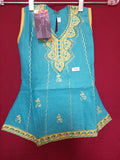 Girl’s 6308 Turquoise Embroidered Detail  Suit  Indian Party Wear Shieno Sarees