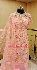 Suit 6381221 Pink Embroidered Salwar Kameez Dupatta Medium Size Suit