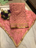 Suit 6381476 Solid Silk Finish Golden Stones Zari Salwar Kameez Dupatta Large Size Suits