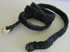 Waist Belt 6393 Black Shimmer Beaded Waist Belt Kamar Band