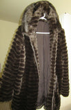 Plush Jacket 6394 Chocolate Brown long Coat with Hood Size XL