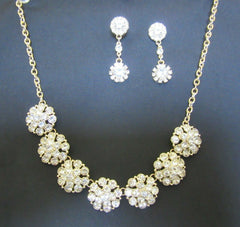 Necklace 6395 Zircon Golden Necklace Earring Set