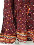 Skirt 6921430 Maroon Cotton Bandhej Printed Long Trendy Skirt