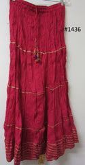 Skirt 6921436 Pink Cotton Gold Gota Patti Long Trendy Skirt