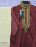 Men's 7035 Party Wear Slub Khadi Kurta Pajama Set Small Medium Size