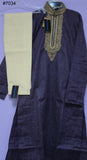 Men's 7035 Party Wear Slub Khadi Kurta Pajama Set Small Medium Size