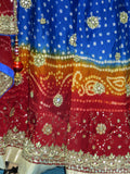 Lehenga 7065 Blue Jaipur Bandhej Medium Bridal Wear Multi Color Lehenga Choli